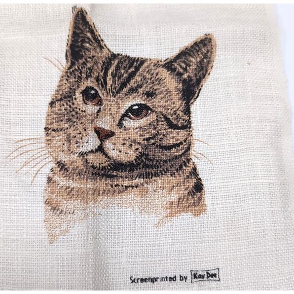 VTG Kay Dee Linen Kitchen Tea Towel Cats Kitten Breeds R. Batchelder Signed NWT - Picture 11 of 15